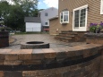 Cambridge Paver Outdoor Living Patio with Firepit and Seatwall, Centereach, NY 11720